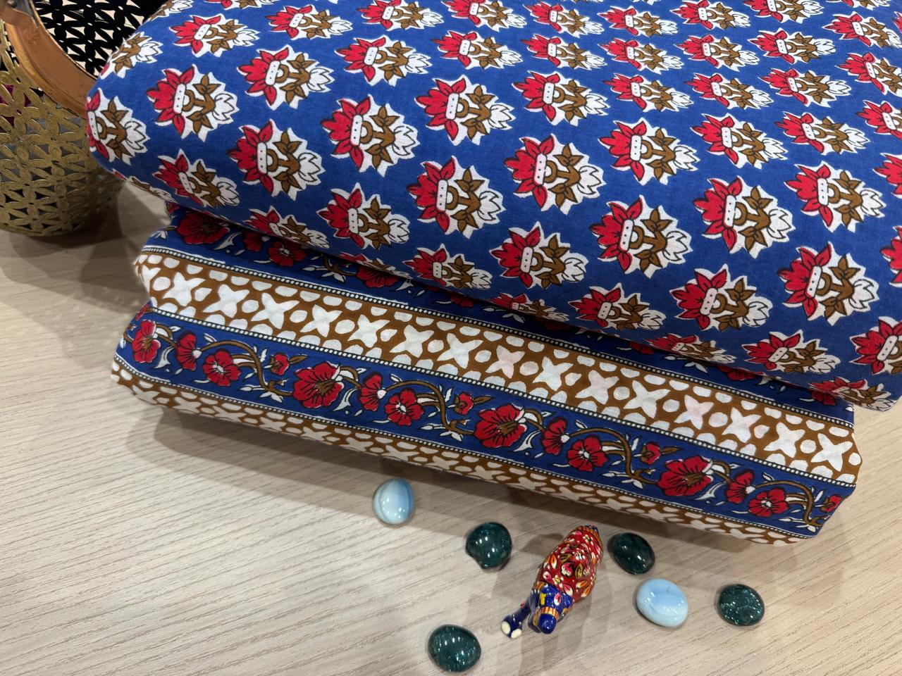 Cotton Printed Two Pc Fabric Set
