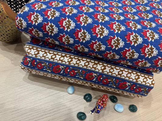 Cotton Printed Two Pc Fabric Set