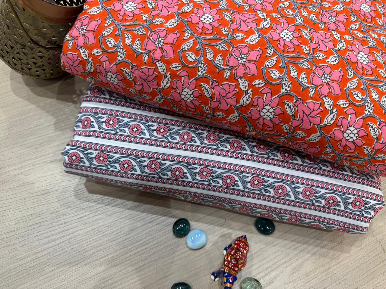 Cotton Printed Two Pc Fabric Set