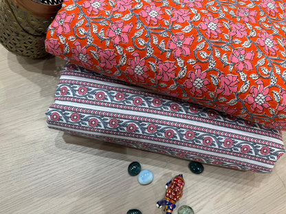 Cotton Printed Two Pc Fabric Set