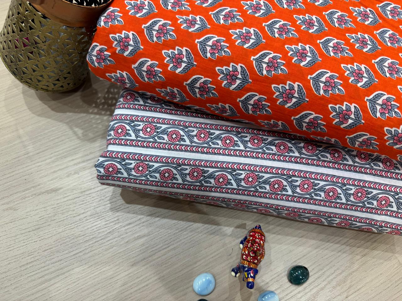 Cotton Printed Two Pc Fabric Set
