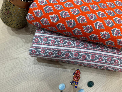 Cotton Printed Two Pc Fabric Set