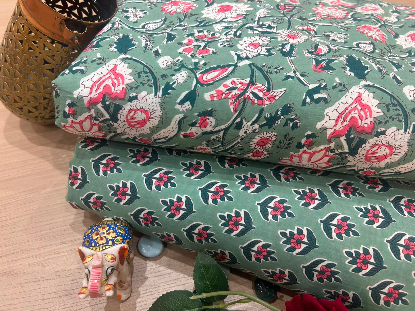 Cotton Printed Two Pc Fabric Set