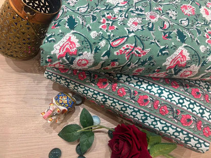 Cotton Printed Two Pc Fabric Set