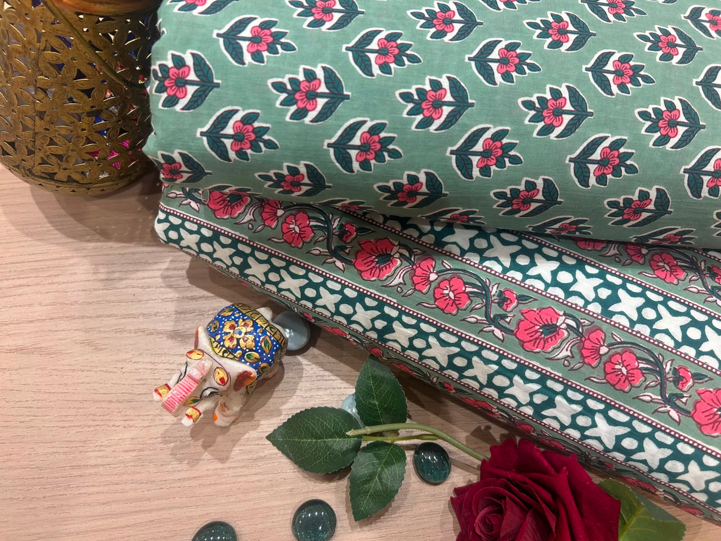 Cotton Printed Two Pc Fabric Set