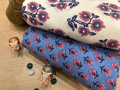 Cotton Printed Two Pc Fabric Set