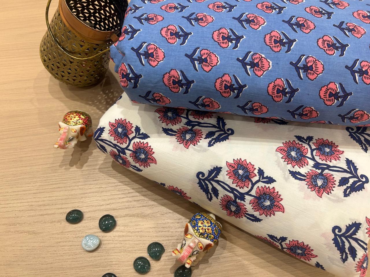 Cotton Printed Two Pc Fabric Set