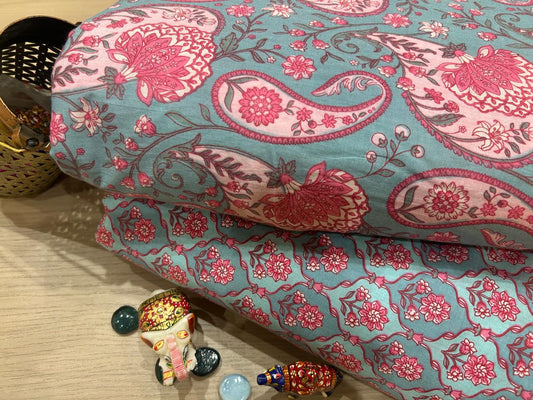 Cotton Printed Two Pc Fabric Set