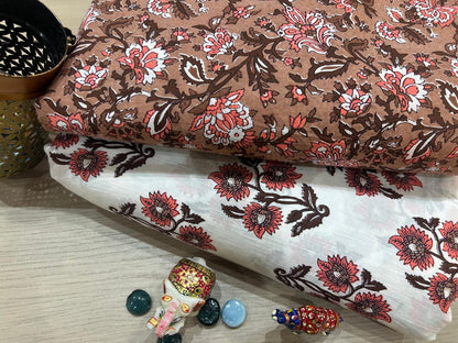 Cotton Printed Two Pc Fabric Set
