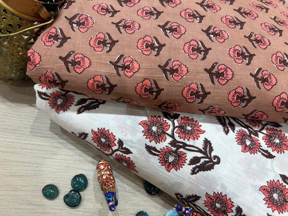 Cotton Printed Two Pc Fabric Set