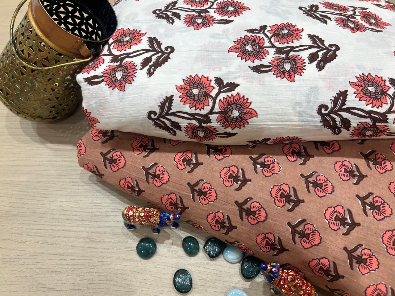 Cotton Printed Two Pc Fabric Set
