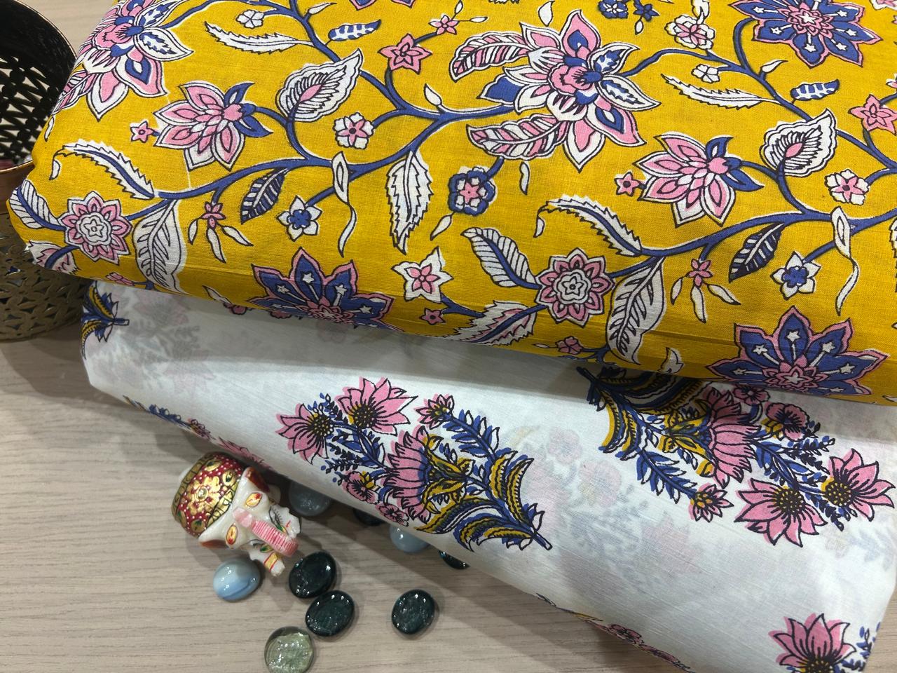 Cotton Printed Two Pc Fabric Set