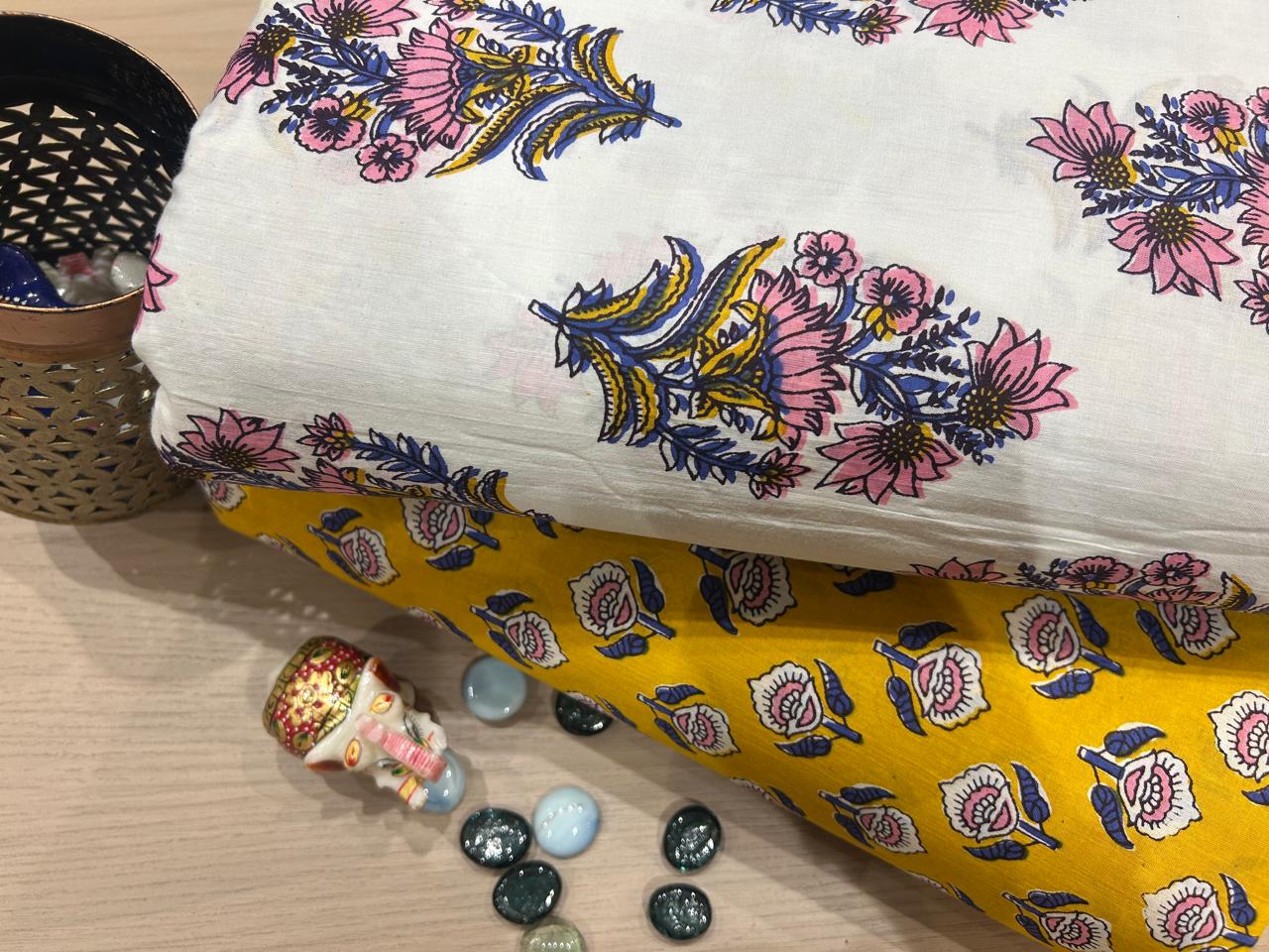 Cotton Printed Two Pc Fabric Set