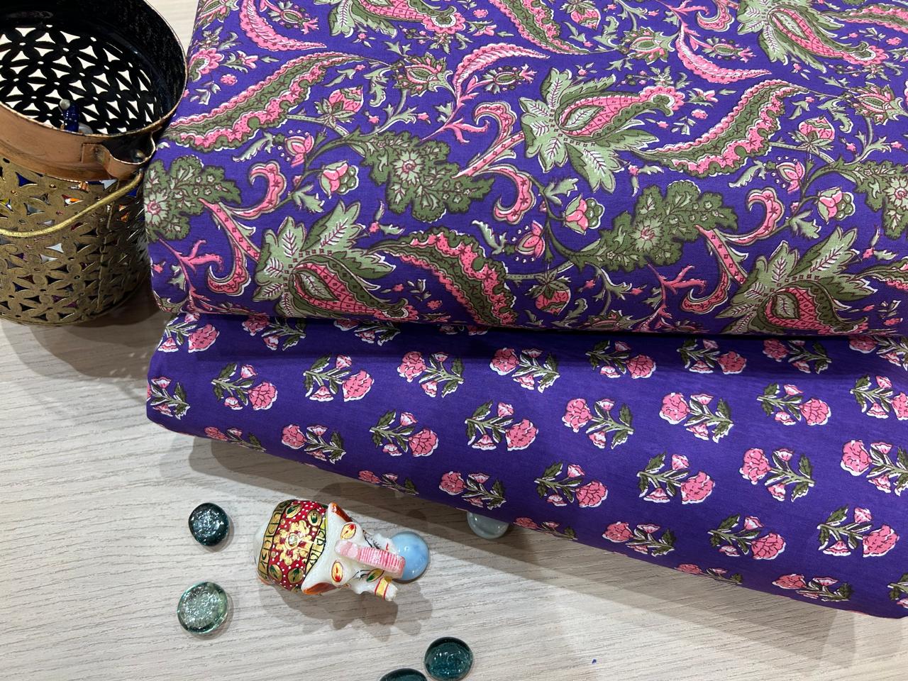 Cotton Printed Two Pc Fabric Set