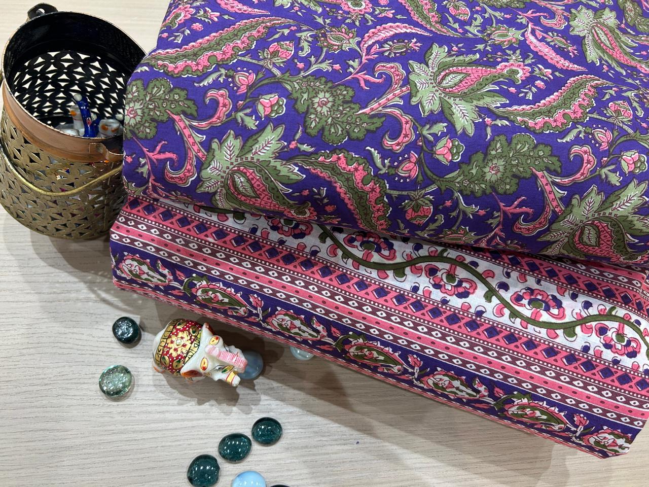 Cotton Printed Two Pc Fabric Set