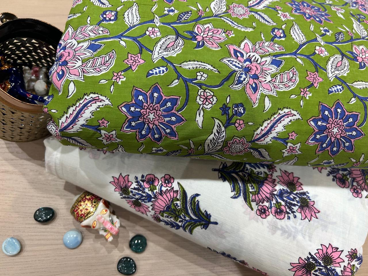 Cotton Printed Two Pc Fabric Set