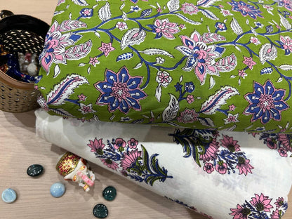 Cotton Printed Two Pc Fabric Set