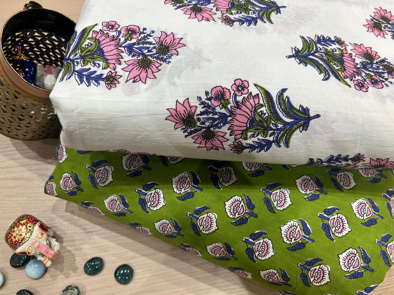 Cotton Printed Two Pc Fabric Set