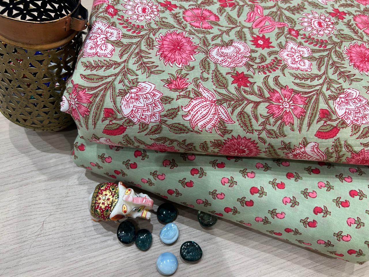 Cotton Printed Two Pc Fabric Set