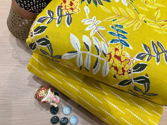 Cotton Printed Two Pc Fabric Set