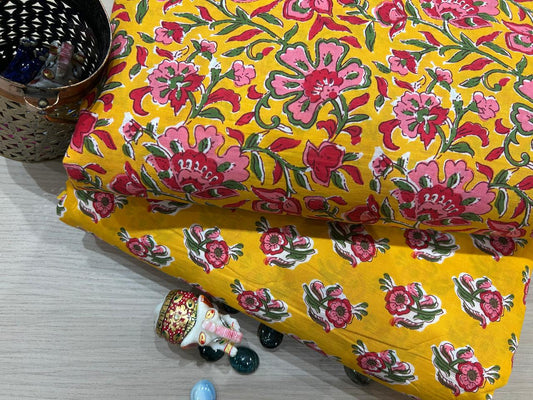 Cotton Printed Two Pc Fabric Set