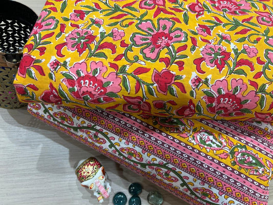 Cotton Printed Two Pc Fabric Set