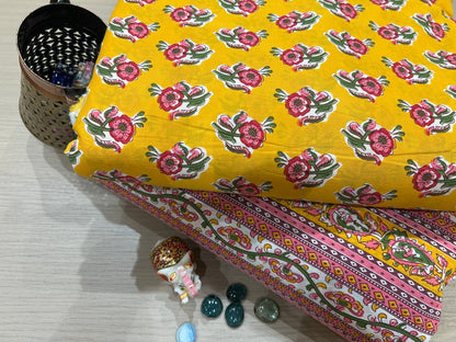 Cotton Printed Two Pc Fabric Set