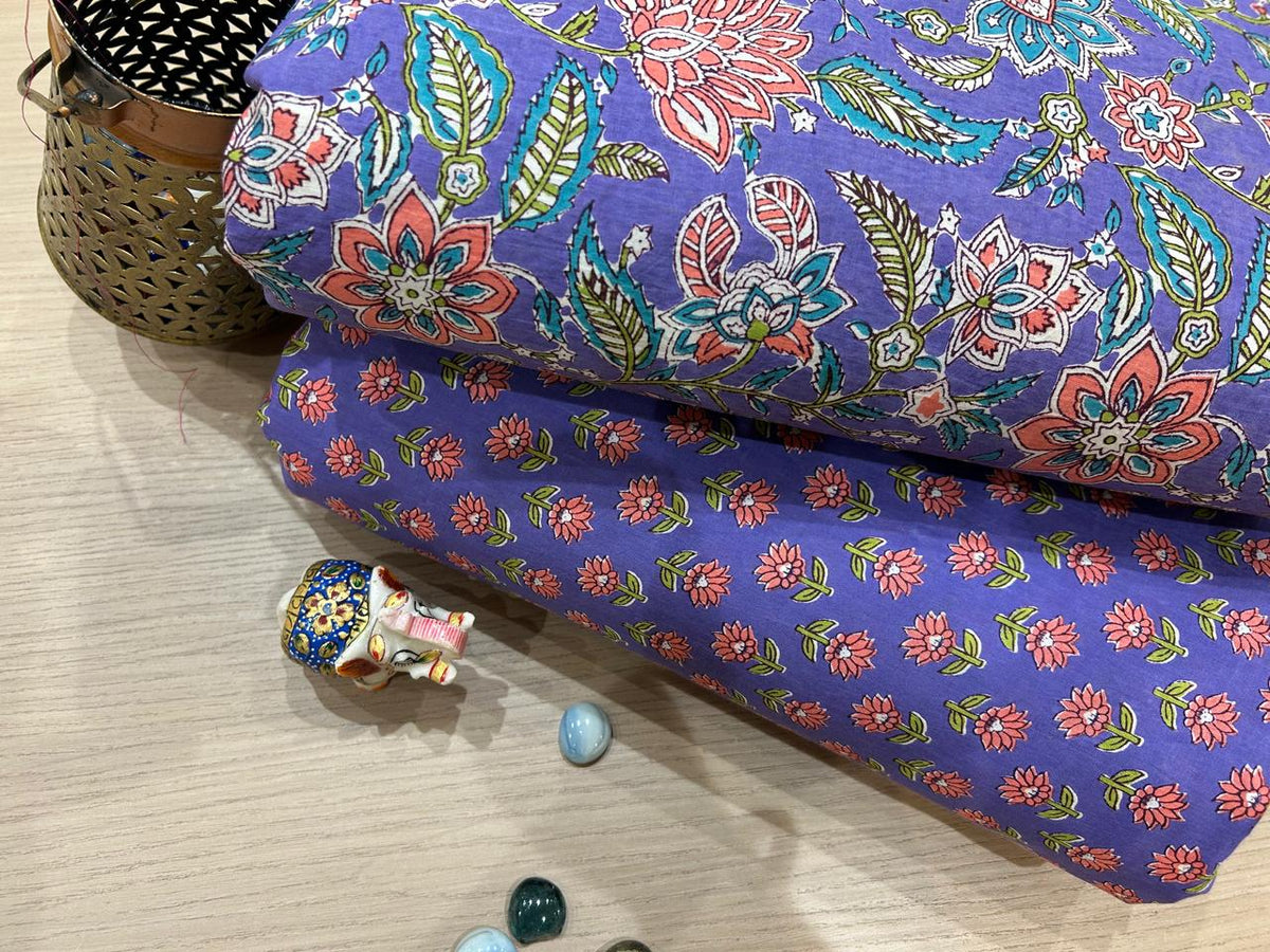 Cotton Printed Two Pc Fabric Set