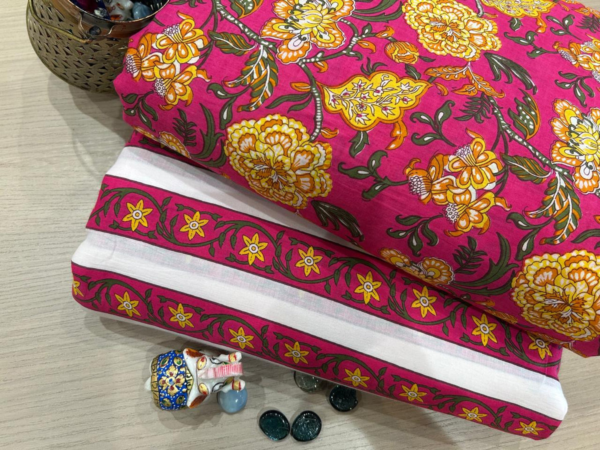 Cotton Printed Two Pc Fabric Set