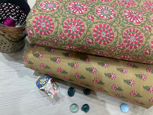 Cotton Printed Two Pc Fabric Set