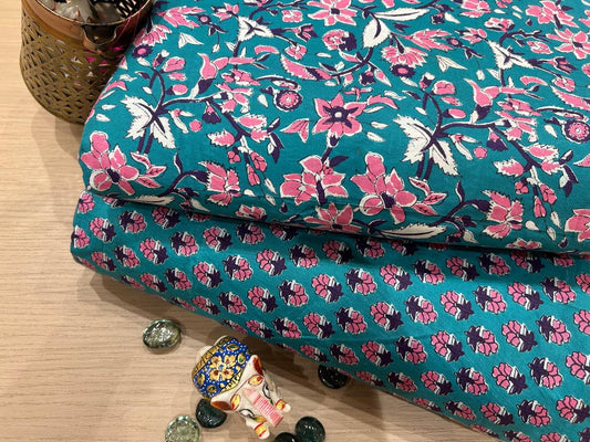 Cotton Printed Two Pc Fabric Set