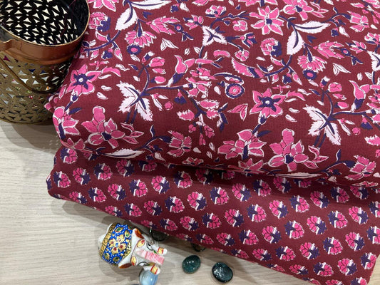 Cotton Printed Two Pc Fabric Set
