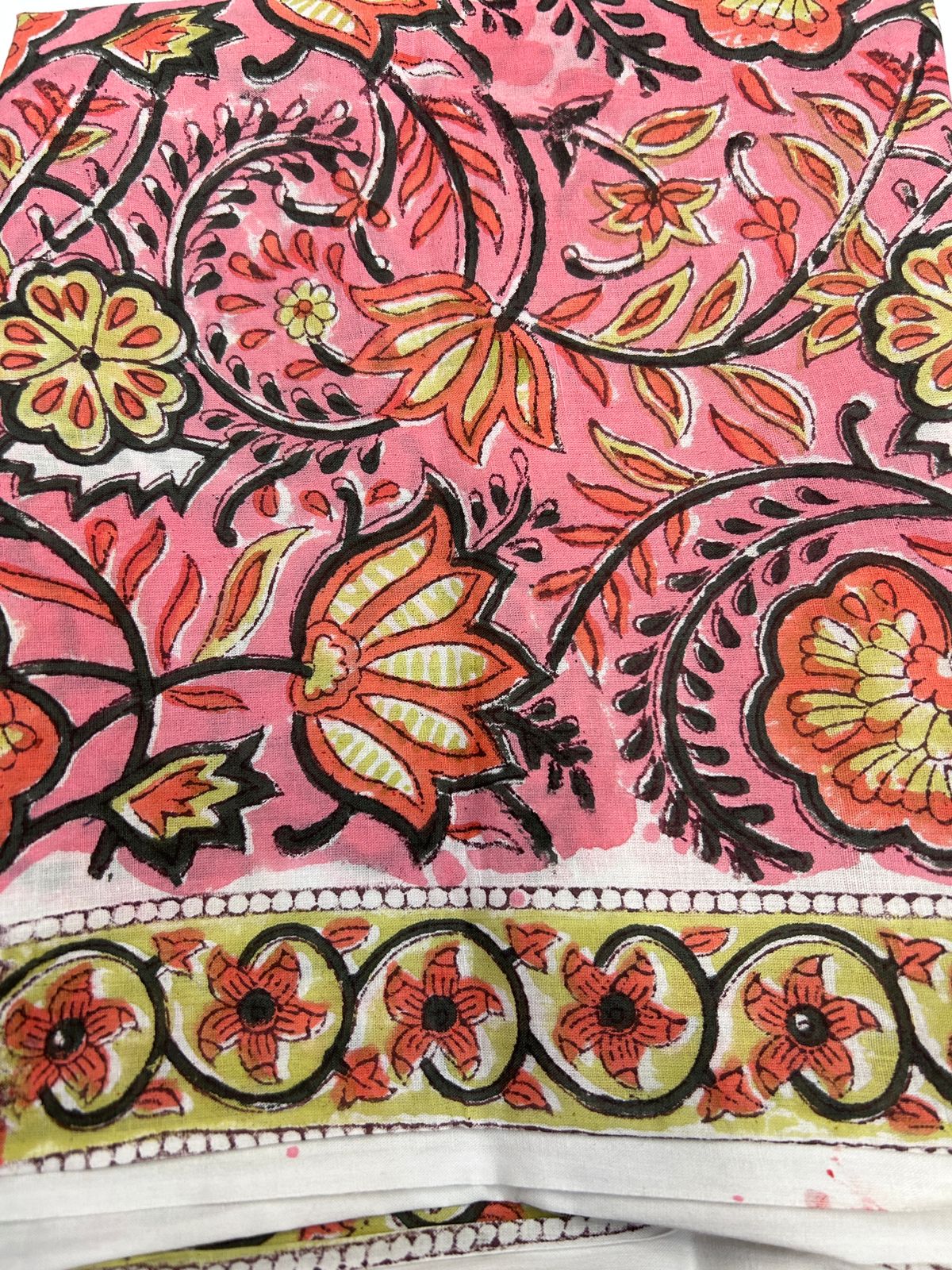 hand block printed cotton dupatta suit