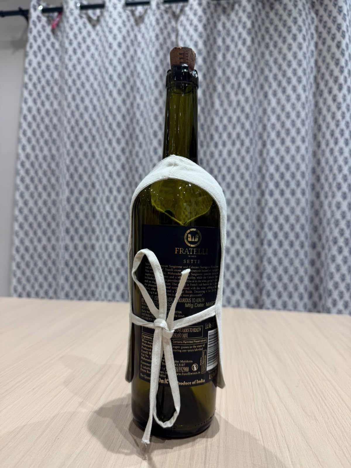 Blue Bow Liquor Bottle Sleeve