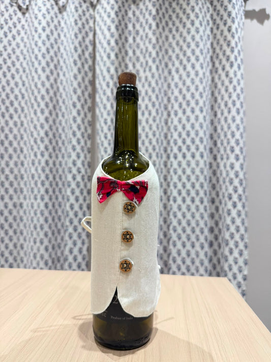 Magenta Bow Liquor Bottle Sleeve