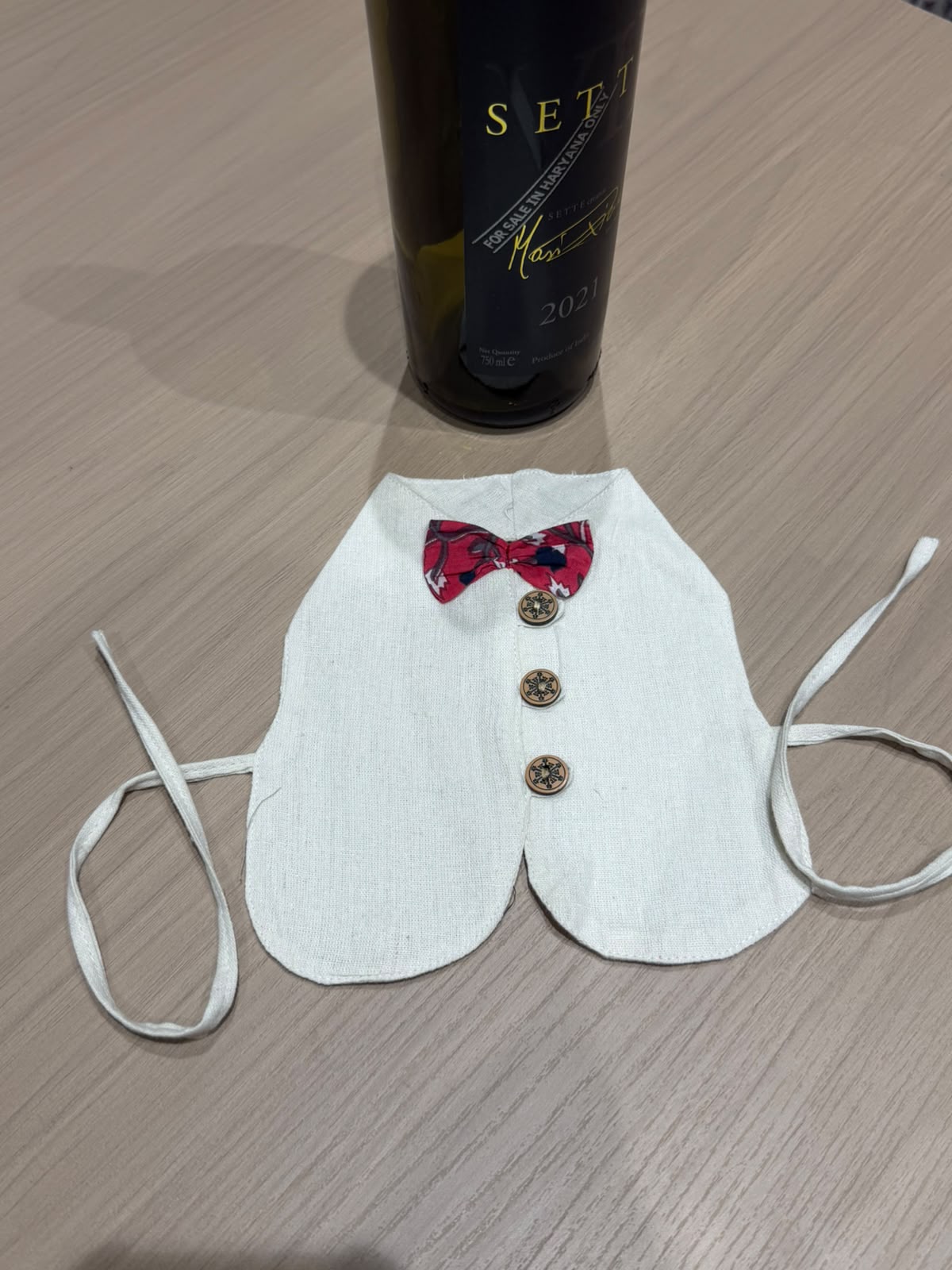 Magenta Bow Liquor Bottle Sleeve