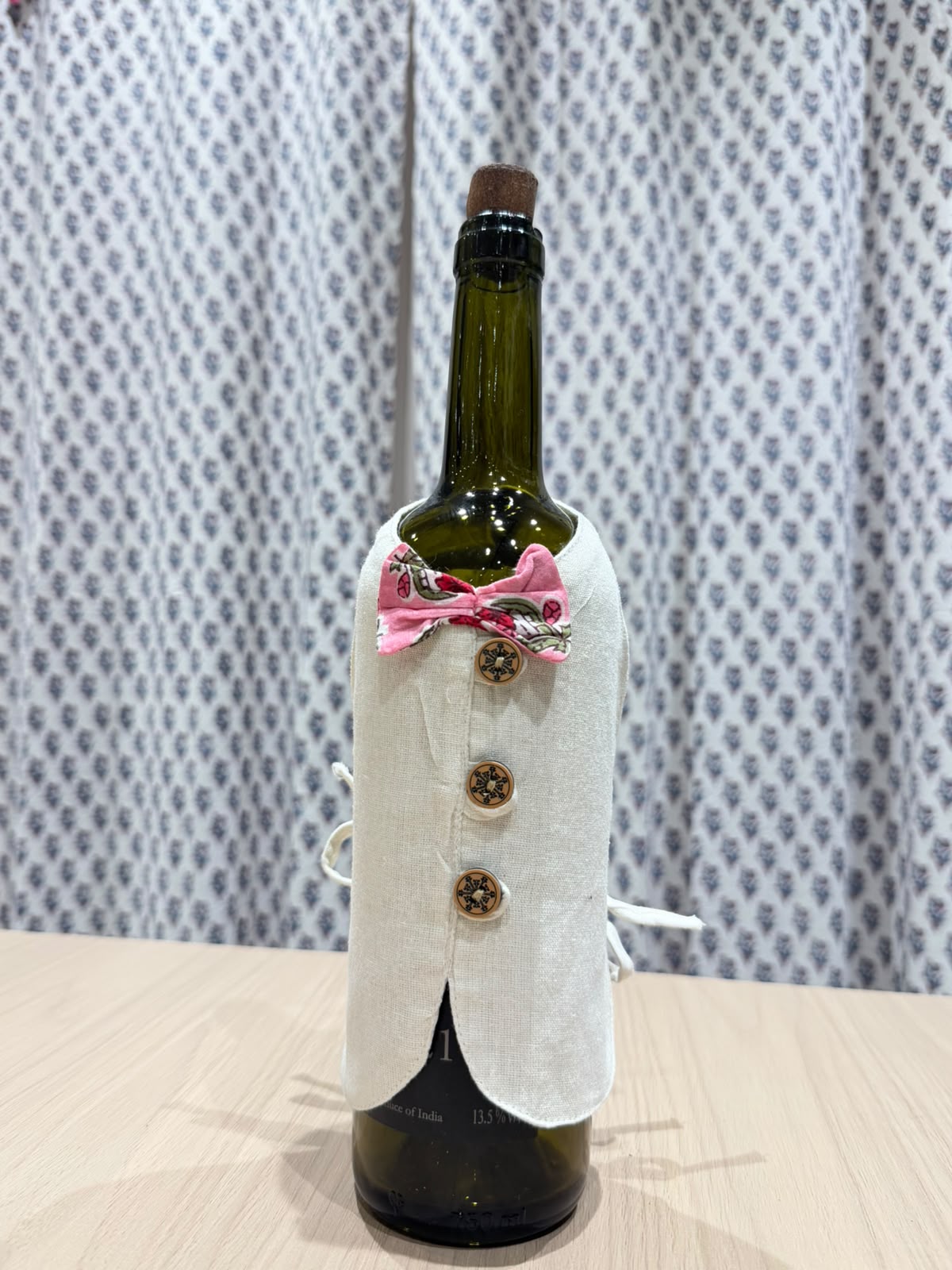 Baby Pink Bow Liquor Bottle Sleeve