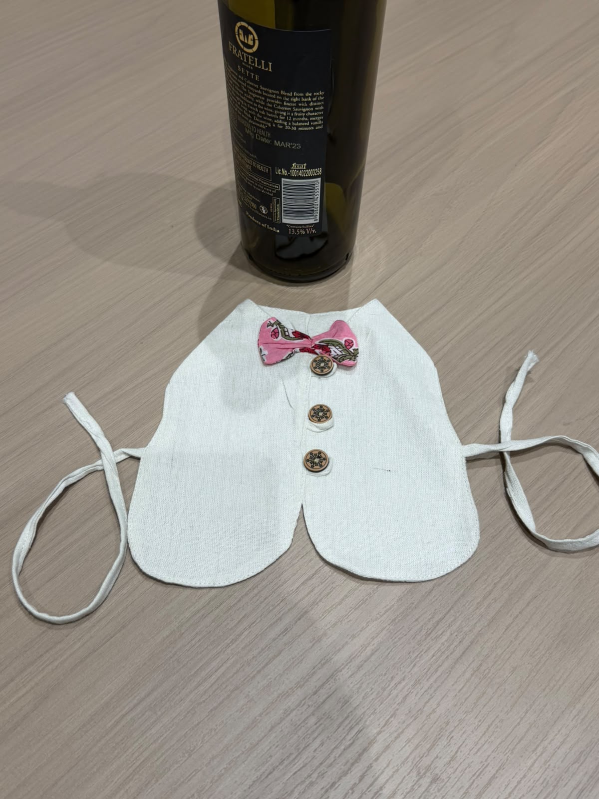 Baby Pink Bow Liquor Bottle Sleeve