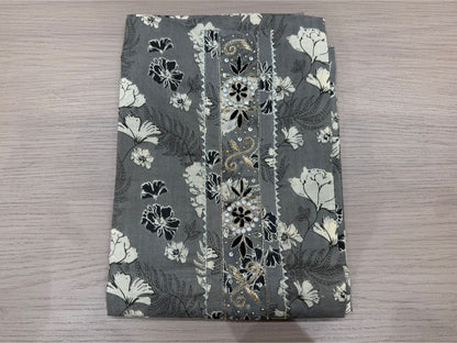 Cotton Hand Work Suit with Chiffon Dupatta