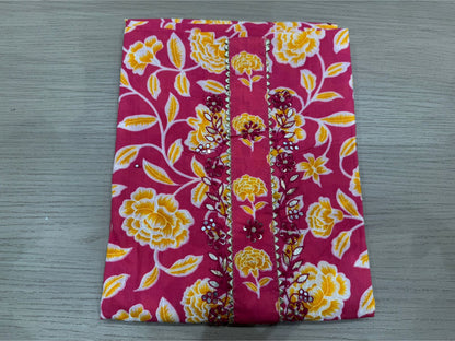Cotton Hand Work Suit with Chiffon Dupatta
