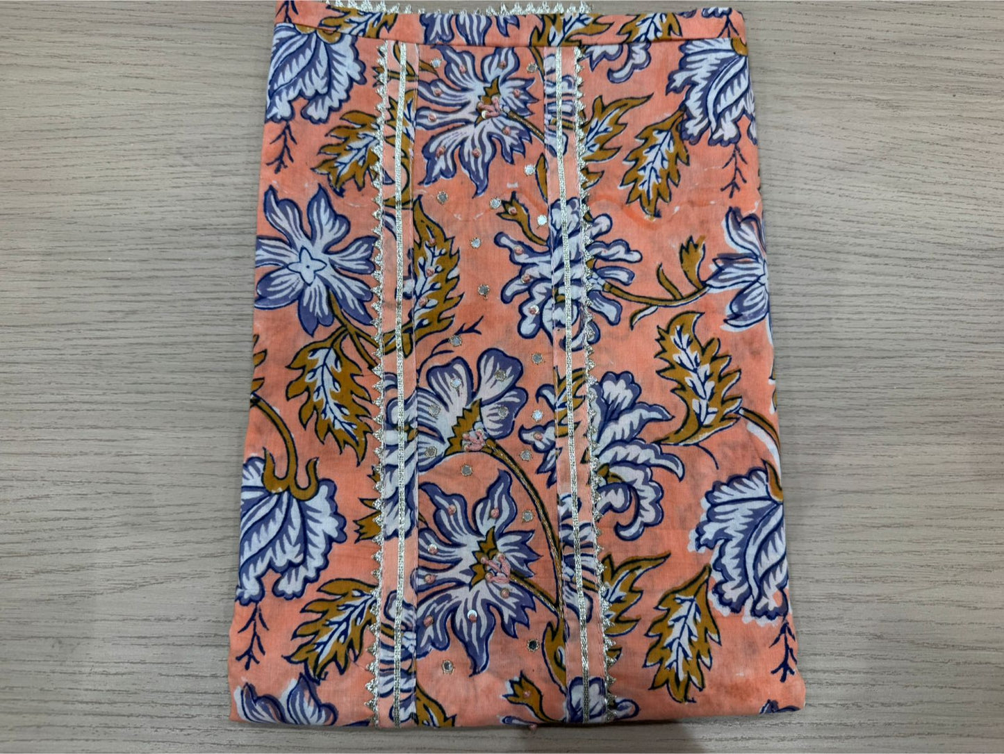 Cotton Hand Work Suit with Chiffon Dupatta