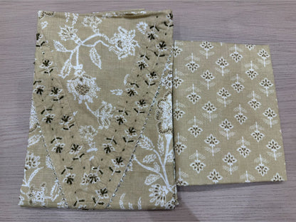 Cotton Hand Work Suit with Chiffon Dupatta