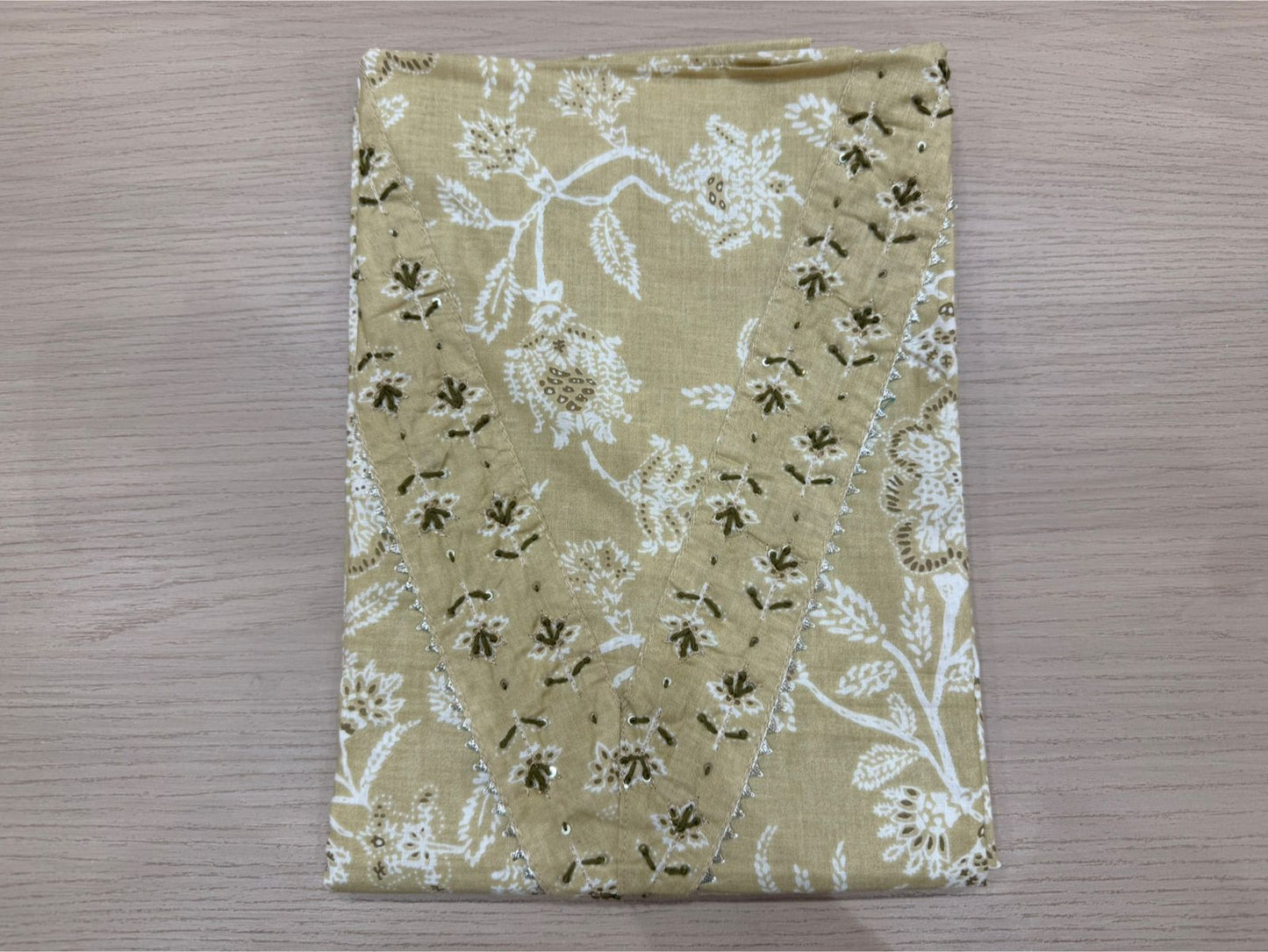 Cotton Hand Work Suit with Chiffon Dupatta