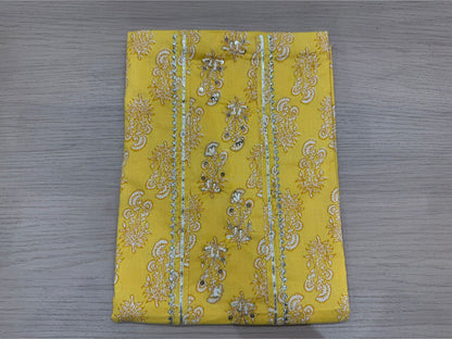Cotton Hand Work Suit with Chiffon Dupatta