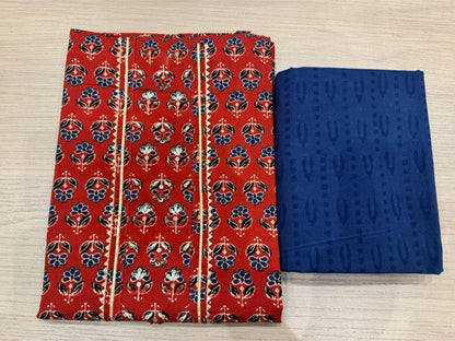 Cotton Hand Work Suit with Chiffon Dupatta