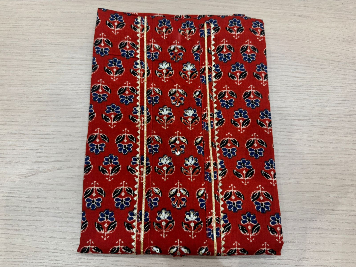 Cotton Hand Work Suit with Chiffon Dupatta