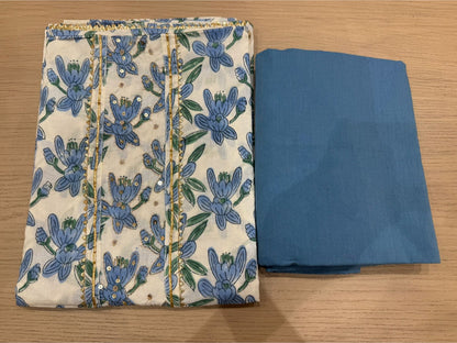 Cotton Hand Work Suit with Chiffon Dupatta