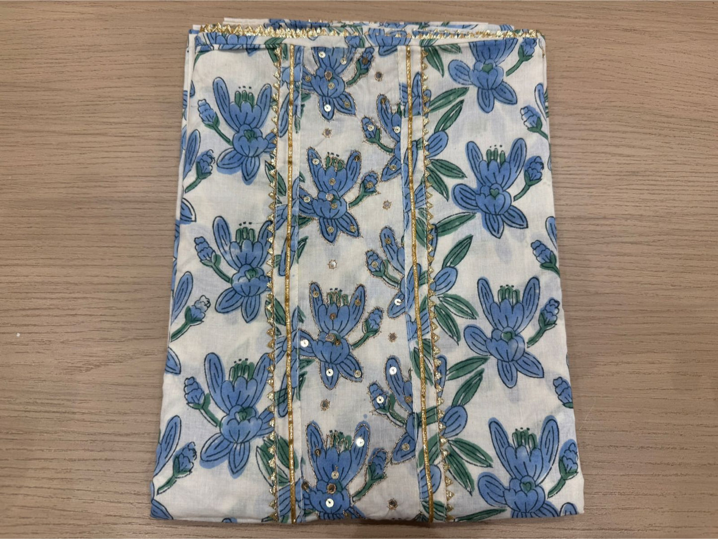 Cotton Hand Work Suit with Chiffon Dupatta
