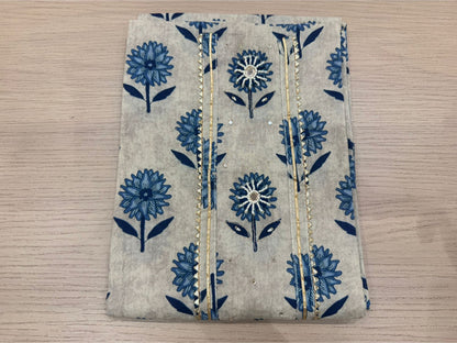 Cotton Hand Work Suit with Chiffon Dupatta