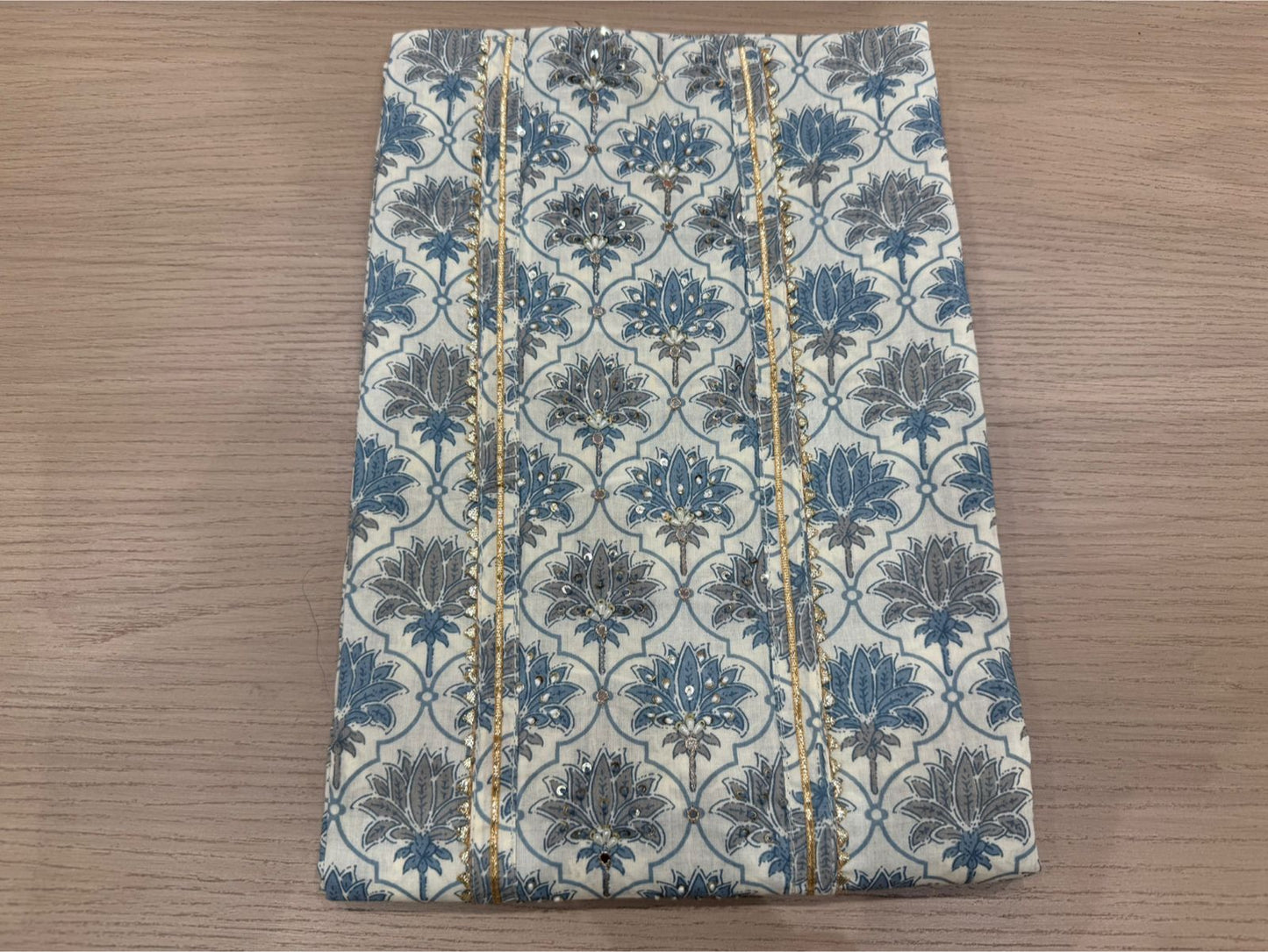 Cotton Hand Work Suit with Chiffon Dupatta